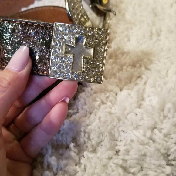Nocona Rhinestone Buckle Brown Belt L main image 6